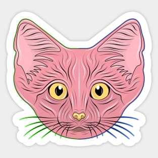 cute red sand cat face Sticker